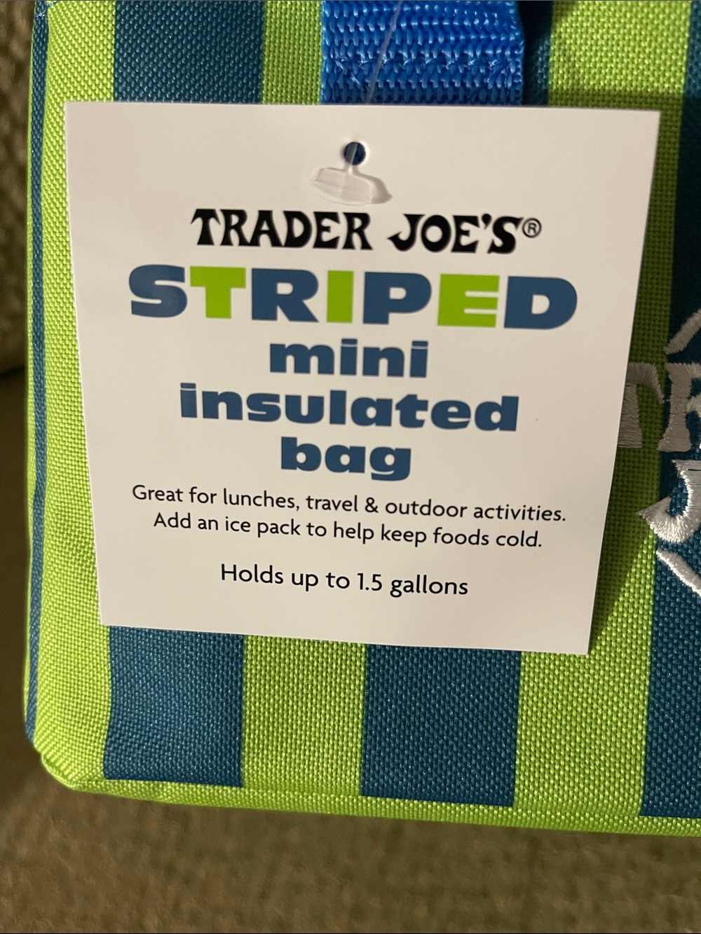 Trader Joe's Striped Insulated Lunch Tote - set of three NWT - Picture 2 of 5